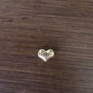 Origami Owl Gold Nana Heart charm retired